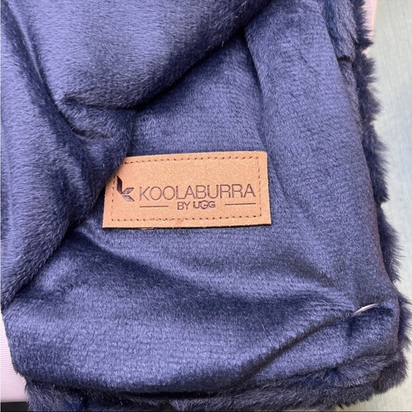 Koolaburra by UGG Chioe Textured Faux Fur Throw in Deep Blue Navy - Picture 3 of 6